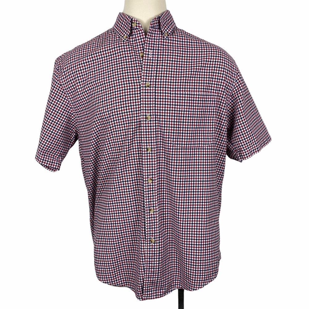 Eddie Bauer Red & Blue Short Sleeve Large-Tall - Picture 2 of 9